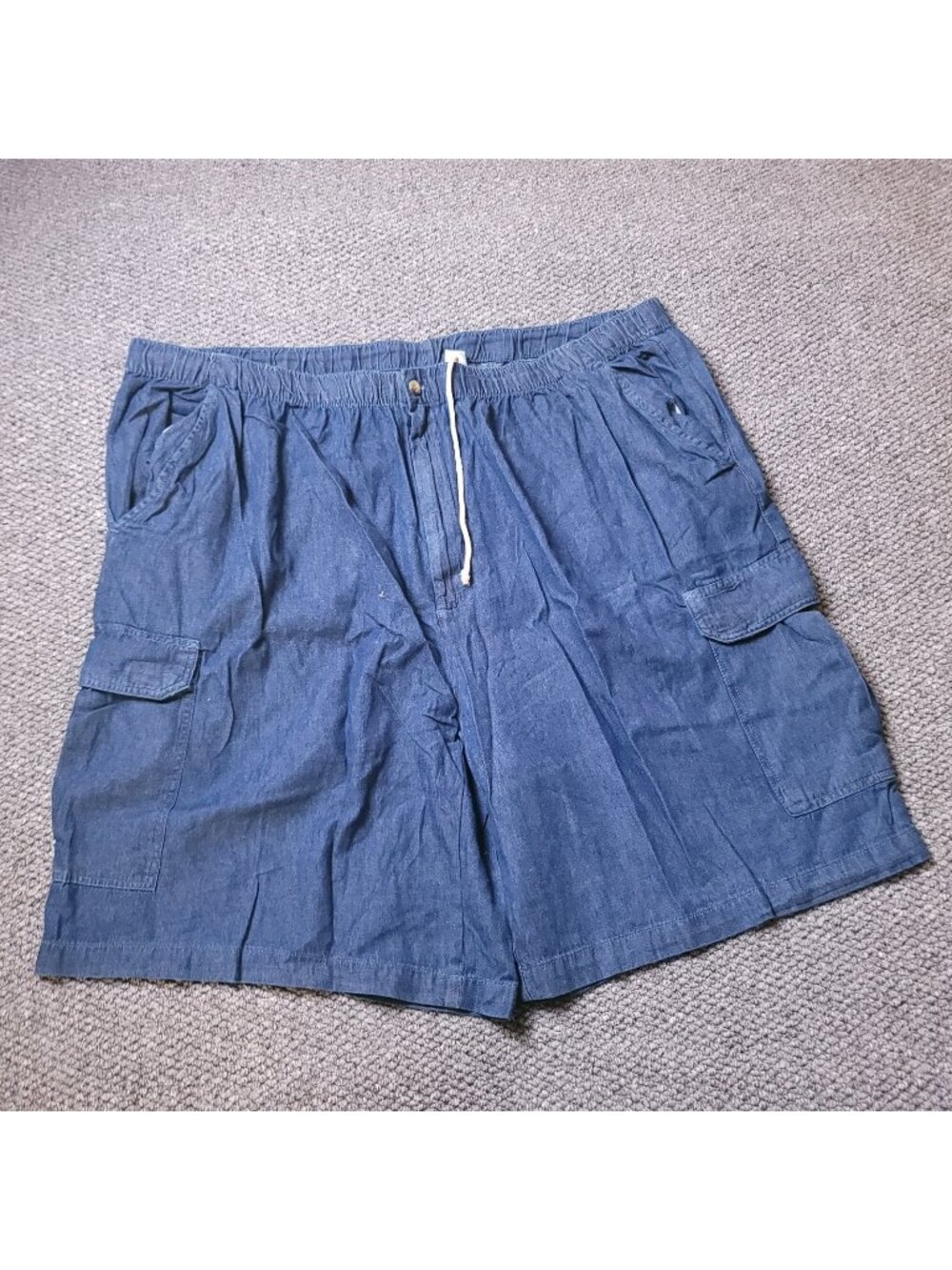 KingSize Cargo Shorts Mens 3XL Big Tall T Denim Elastic LL Blue Jorts Pull y2K